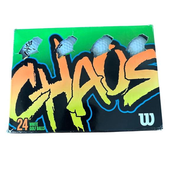 Wilson Chaos White Golf Balls, 24 Pack ( 8 packs of 3) Embossed Company Logo - Picture 1 of 4